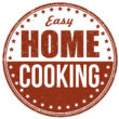 A circular banner that says "Easy Home Cooking"